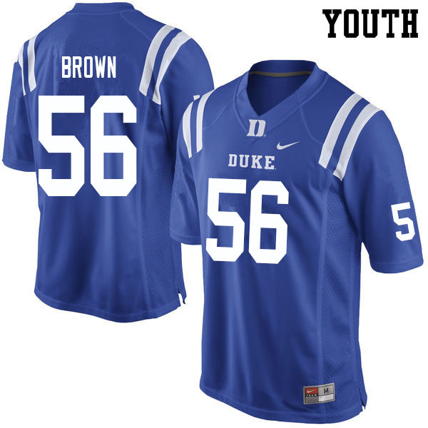 Youth #56 Elijiah Brown Duke Blue Devils College Football Jerseys Sale-Blue - Click Image to Close